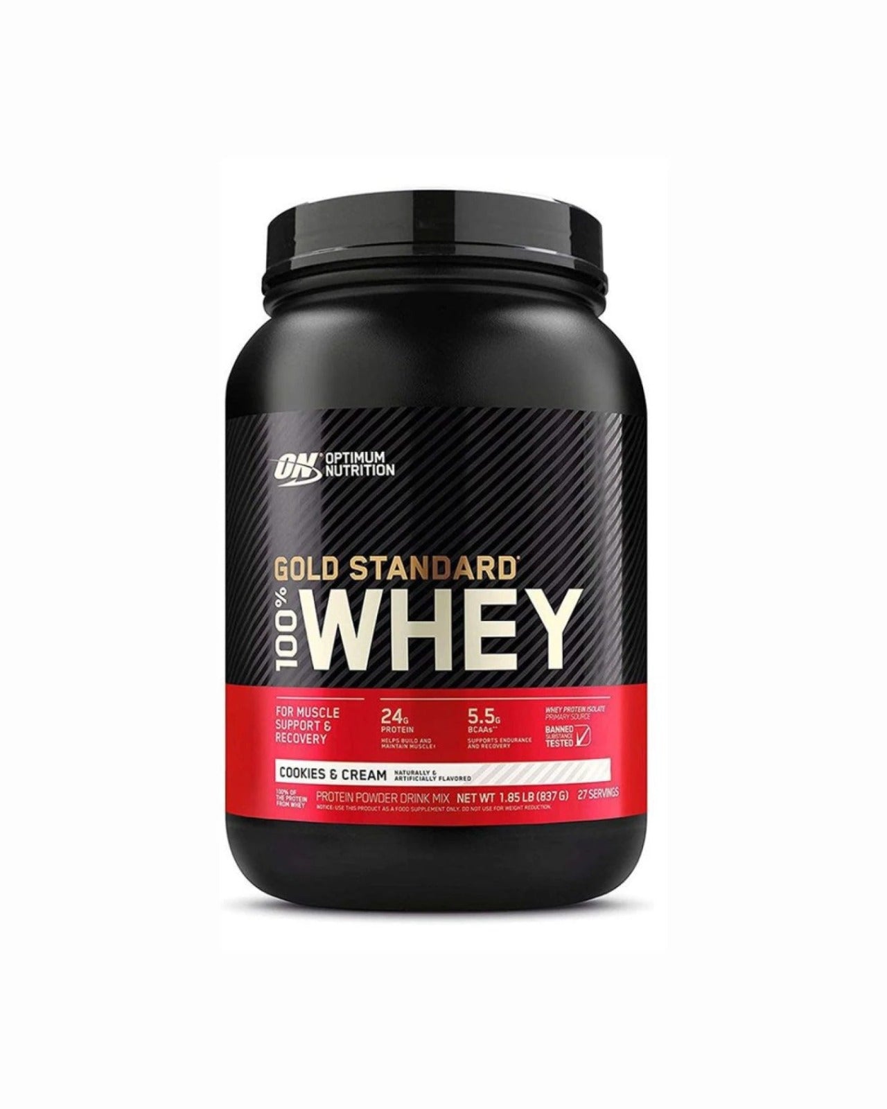 OPTIMUM NUTRITION GOLD STANDARD WHEY - COOKIES AND CREAM 2LB (900g)
